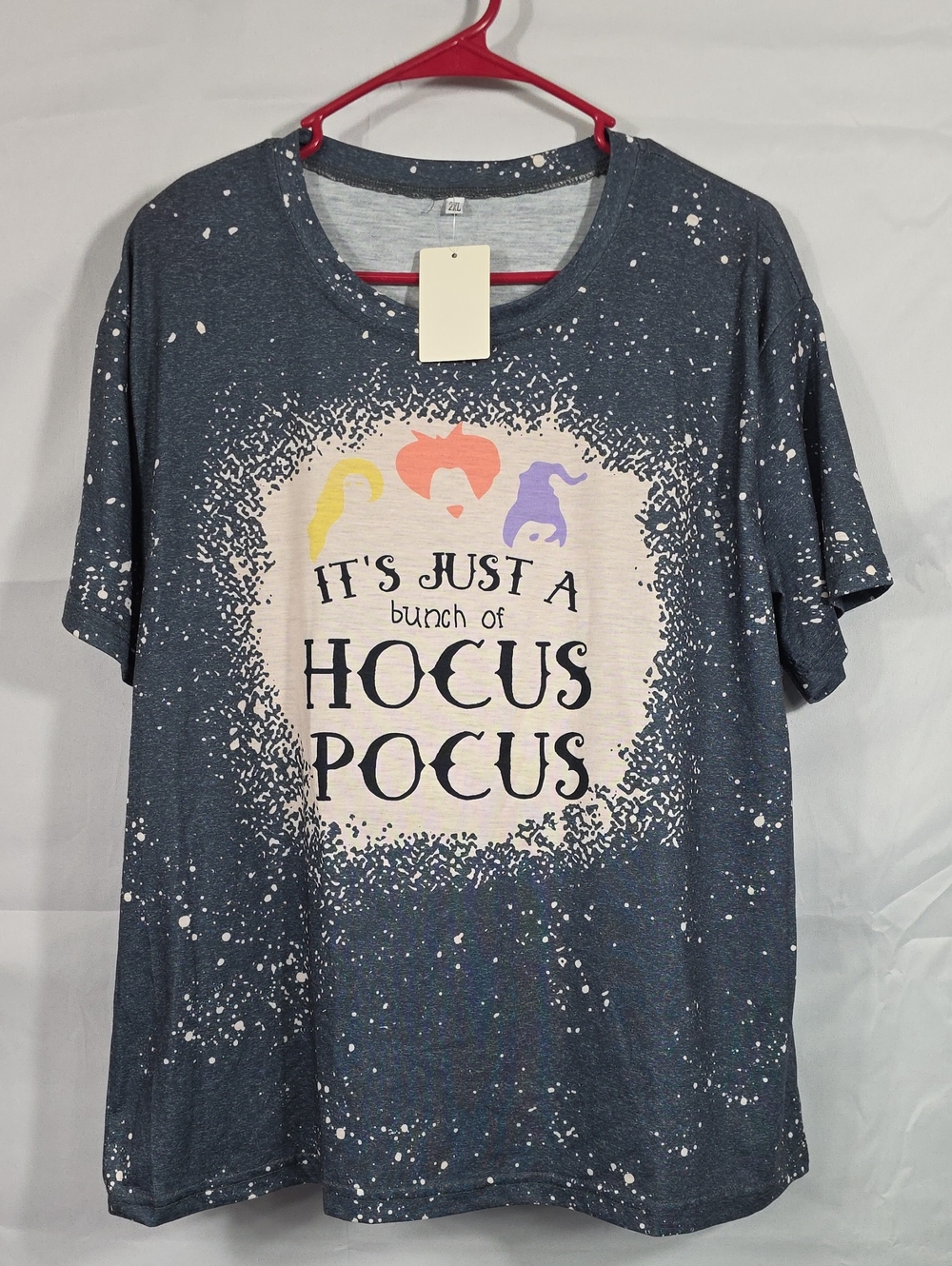 Womens Hocus Pocus Graphic Tee - Black with Multicolor Accents Size 2XL (W681)
